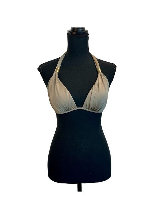 Victoria's Secret Other - VICTORIA’S Secret taupe brown gray padded bikini top Gold-tone hardware Sz S